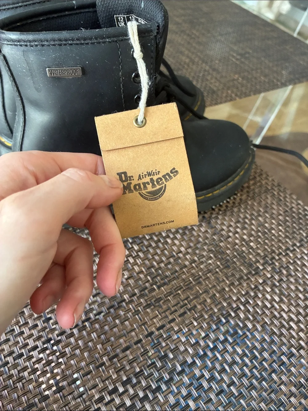 Dr. Martens Kids JUNIOR 1460 SOFTY waterproof LEATHER LACE UP BOOTS size 13